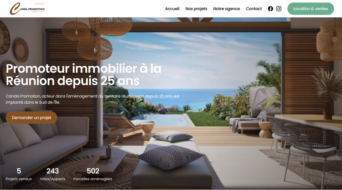 Site web réalisé pour Canda Promotion