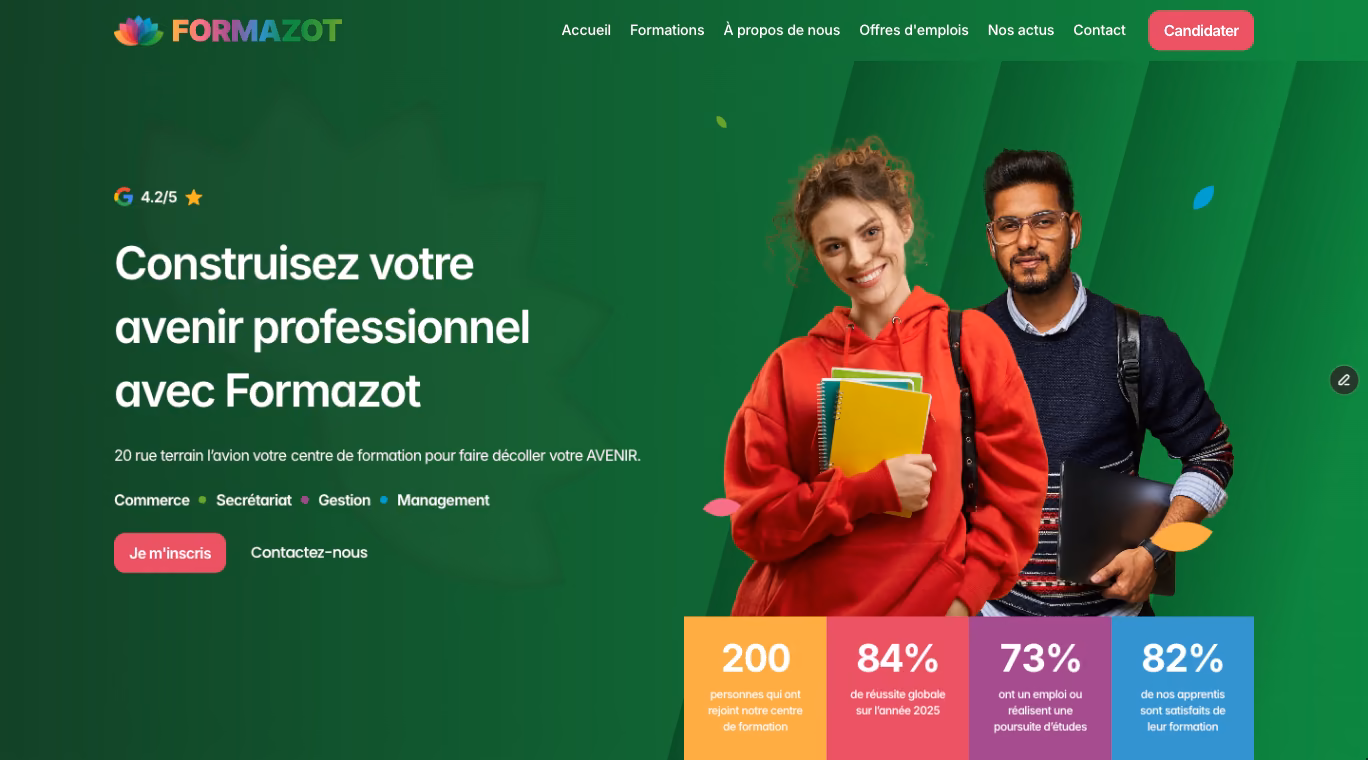Site web réalisé pour Formazot