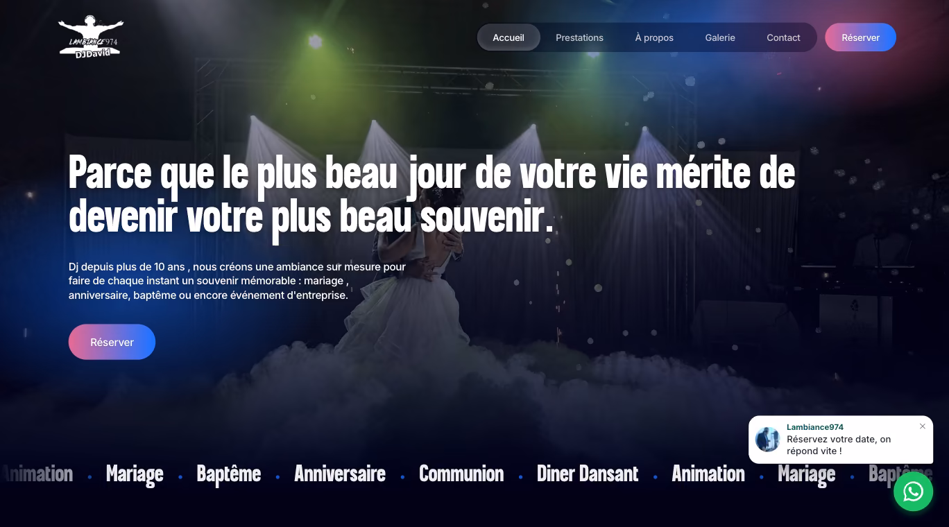 Site web réalisé pour Lambiance974